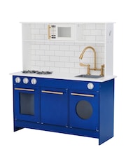Teamson Home Blue Berlin Interactive Pretend Wooden Play Kitchen Set - Image 5 of 6
