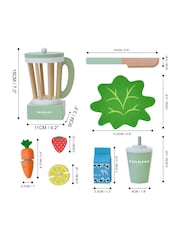 Teamson Home Green Frankfurt Wooden Blender Play Kitchen Set - Image 3 of 6