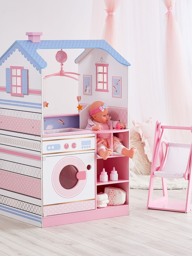 Teamson Home White Kids Baby Dolls Wooden Play Changing Station Set - Image 1 of 4