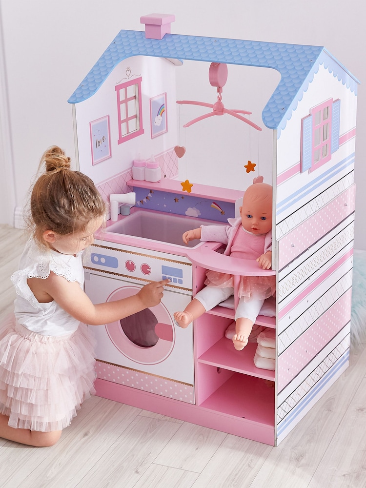 Teamson Home White Kids Baby Dolls Wooden Play Changing Station Set - Image 2 of 4