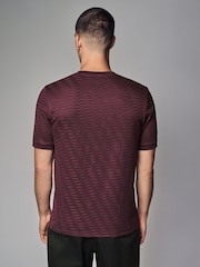 Burgundy Red Regular Fit Textured T-Shirt - Image 3 of 7