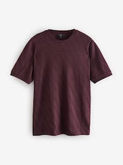 Burgundy Red Regular Fit Textured T-Shirt - Image 5 of 7