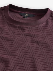 Burgundy Red Regular Fit Textured T-Shirt - Image 6 of 7
