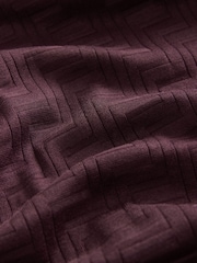 Burgundy Red Regular Fit Textured T-Shirt - Image 7 of 7