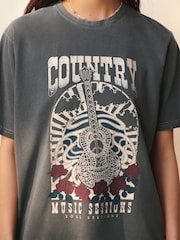 Charcoal Grey Country Music Sessions Western 100% Cotton Graphic T-Shirt - Image 4 of 6