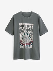 Charcoal Grey Country Music Sessions Western 100% Cotton Graphic T-Shirt - Image 5 of 6