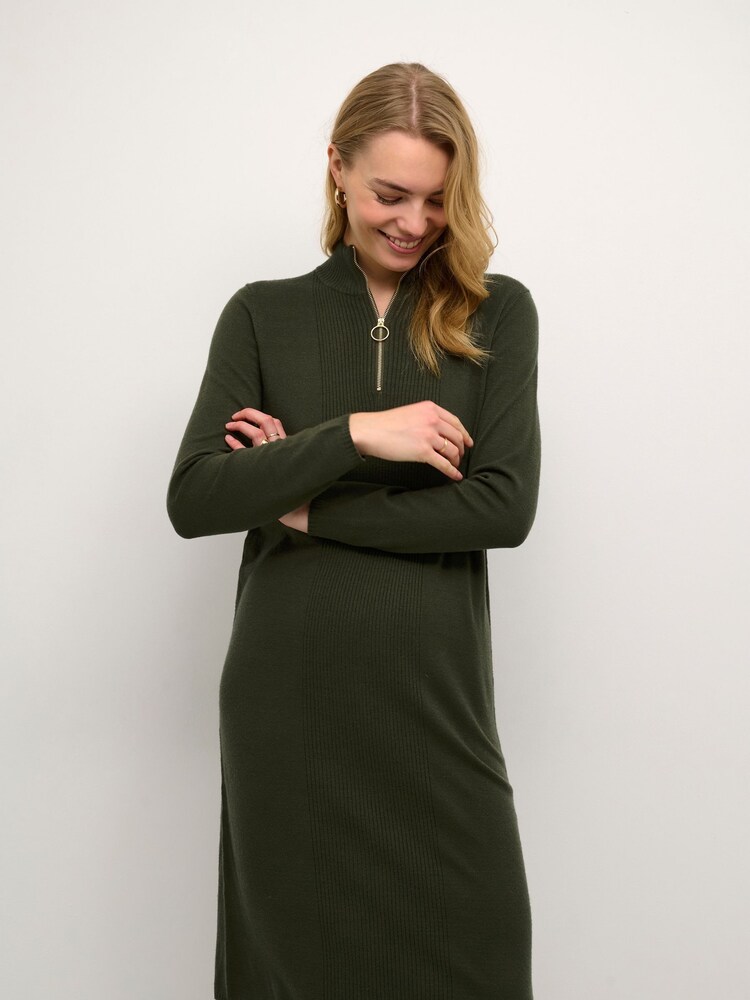 Cream Green Dela Knee Length Knitted Dress - Image 2 of 5