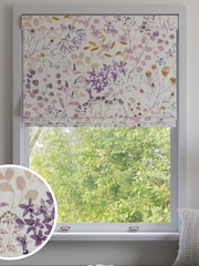 Mauve Purple Botanical Made to Measure Roman 100% Cotton Blind - Image 1 of 6