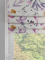 Mauve Purple Botanical Made to Measure Roman 100% Cotton Blind - Image 2 of 6
