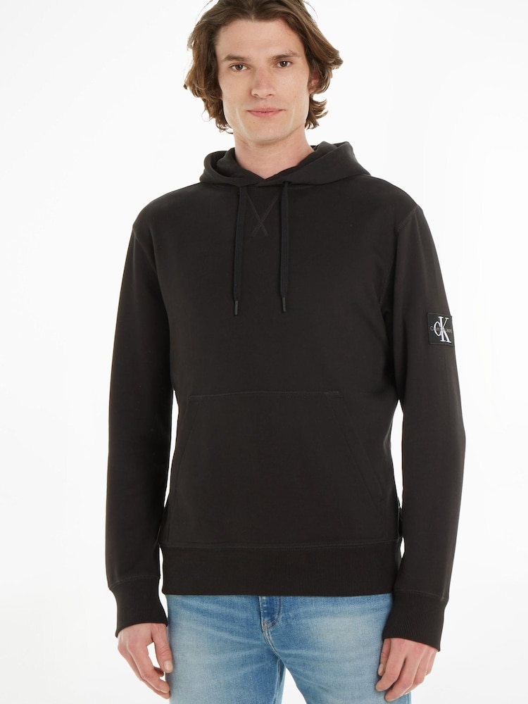 Calvin Klein Jeans Monogram Badge Logo Black Hoodie - Image 1 of 6