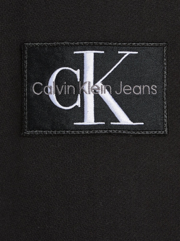 Calvin Klein Jeans Monogram Badge Logo Black Hoodie - Image 6 of 6