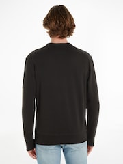 Calvin Klein Jeans Monogram Badge Logo 100% Cotton Crew Neck Black Sweatshirt - Image 2 of 6