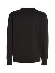 Calvin Klein Jeans Monogram Badge Logo 100% Cotton Crew Neck Black Sweatshirt - Image 5 of 6