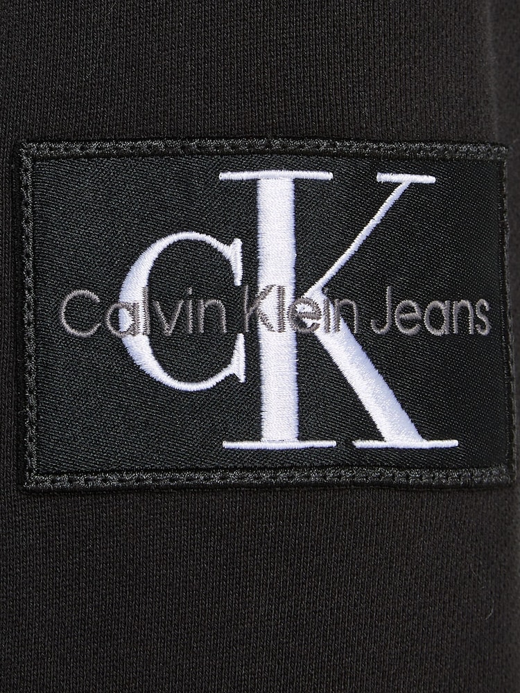 Calvin Klein Jeans Monogram Badge Logo 100% Cotton Crew Neck Black Sweatshirt - Image 6 of 6