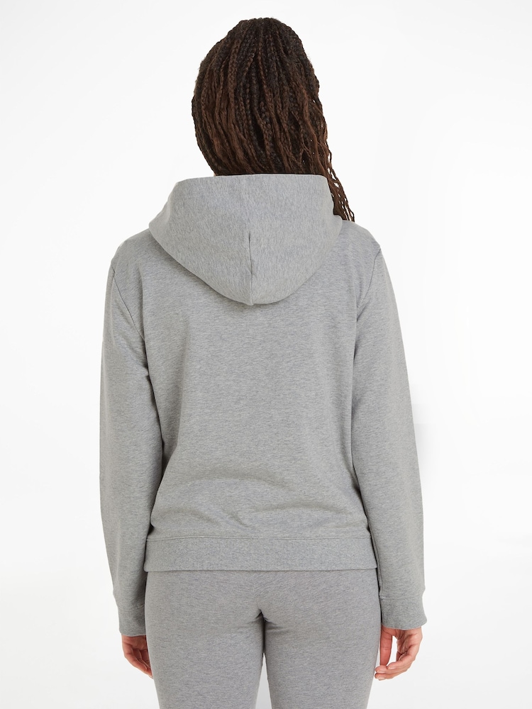Calvin Klein Grey Modern Cotton Loungewear Full Zip Hoodie - Image 2 of 6