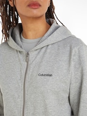 Calvin Klein Grey Modern Cotton Loungewear Full Zip Hoodie - Image 3 of 6