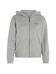 Calvin Klein Grey Modern Cotton Loungewear Full Zip Hoodie - Image 4 of 6