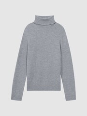 Reiss Grey Melange Skipton Slim Fit Wool Roll Neck Jumper - Image 2 of 5