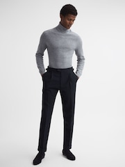 Reiss Grey Melange Skipton Slim Fit Wool Roll Neck Jumper - Image 3 of 5