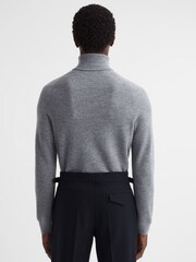 Reiss Grey Melange Skipton Slim Fit Wool Roll Neck Jumper - Image 5 of 5