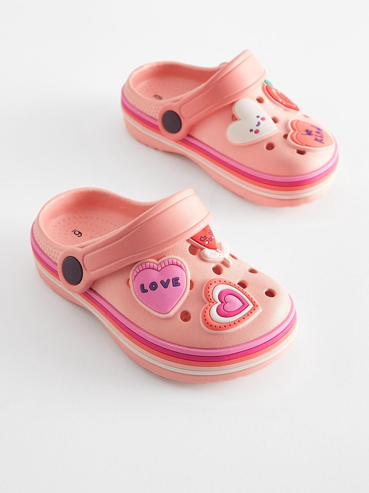 Peach Pink Hearts Character Clogs - Image 1 of 5