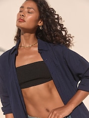 Navy 100% Cotton Maxi Beach Shirt Cover-Up - Image 3 of 7