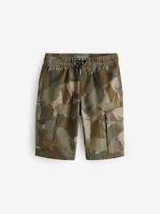 Khaki Camo Cargo 100% Cotton Shorts - Image 1 of 4