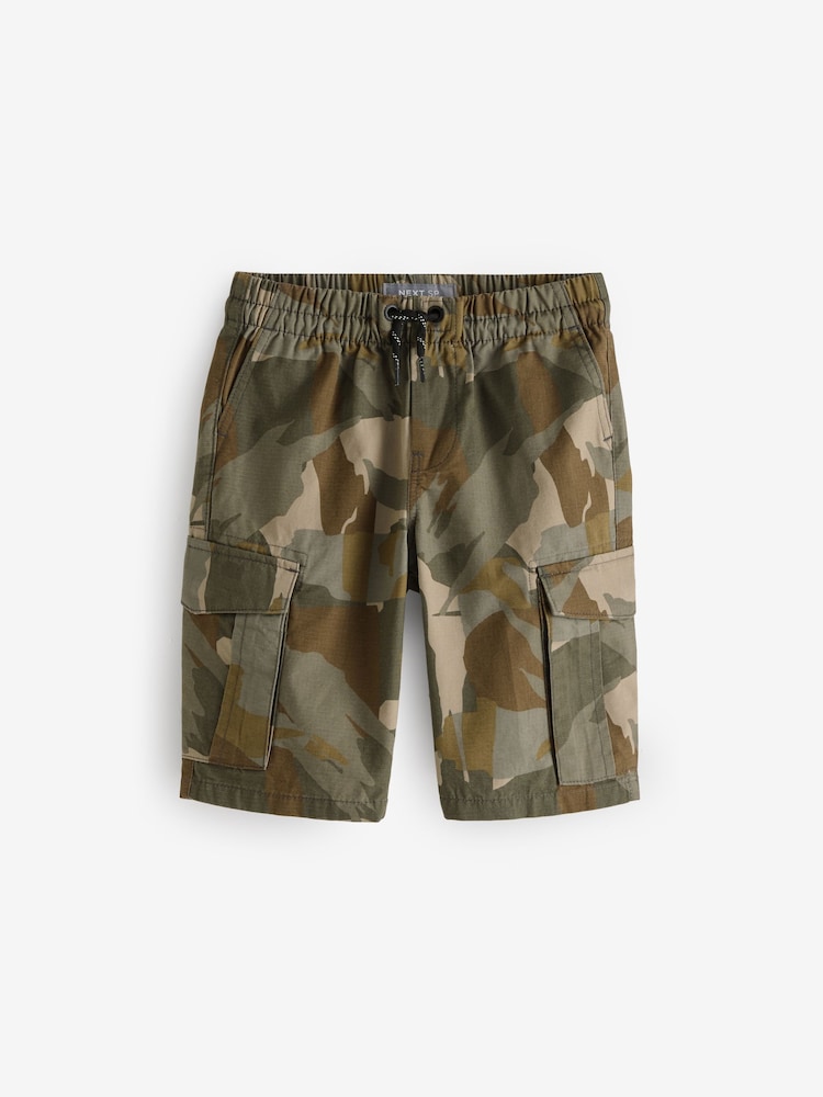 Khaki Camo Cargo 100% Cotton Shorts - Image 1 of 4