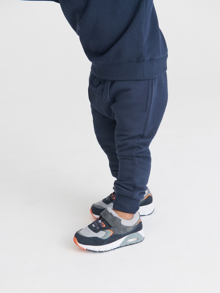 Bleu marine - Ensemble sweat-shirt et jogging en jersey uni (3mths-7yrs) - Image 5 of 8