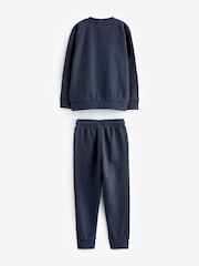 Blue Navy Plain Jersey Sweatshirt and Joggers Set (3mths-7yrs) - Image 7 of 8