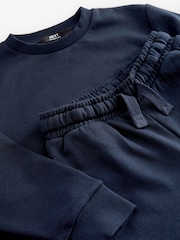 Blue Navy Plain Jersey Sweatshirt and Joggers Set (3mths-7yrs) - Image 8 of 8
