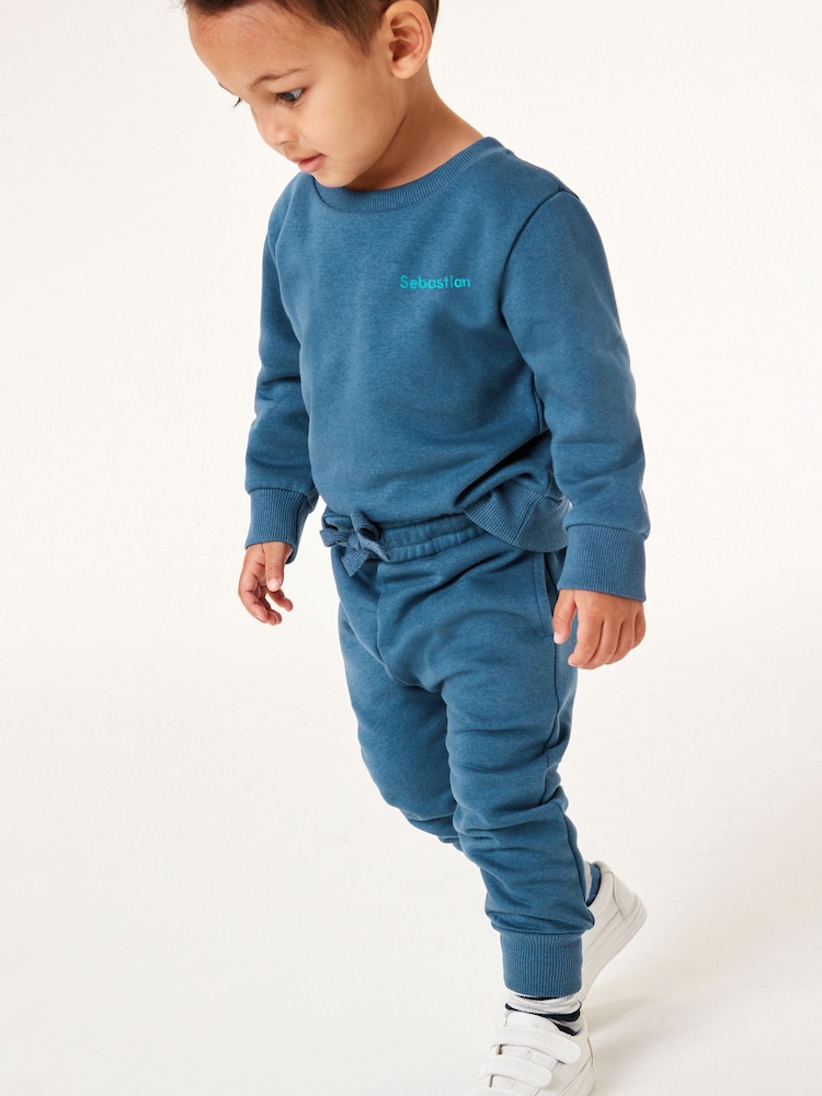 Personalised Jersey Sweatshirt and Joggers Set (3mths-7yrs) - Image 1 of 2