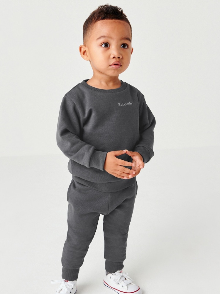 Personalised Jersey Sweatshirt and Joggers Set (3mths-7yrs) - Image 1 of 2