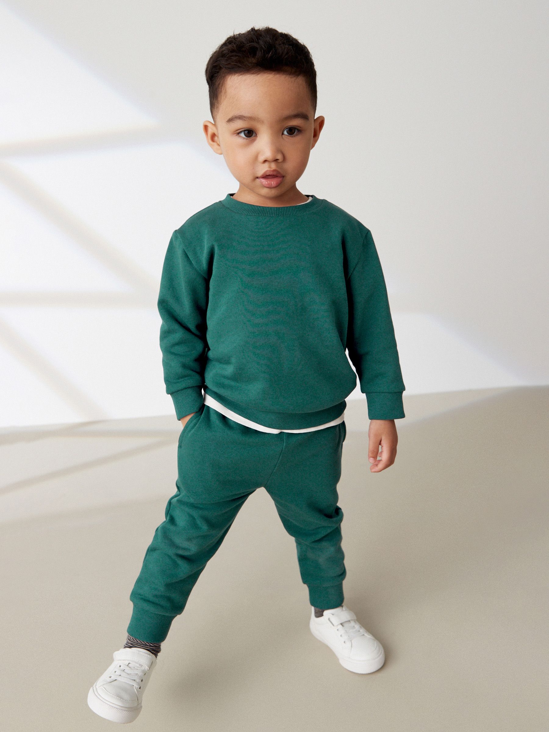 Buy Green Plain Jersey Sweatshirt and Joggers Set 3mths 7yrs from the Next UK online shop