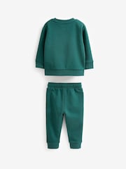 Green Plain Jersey Sweatshirt and Joggers Set (3mths-7yrs) - Image 6 of 6