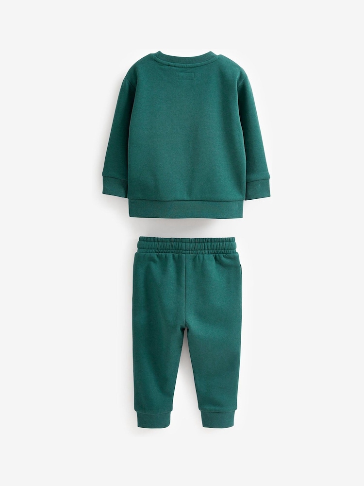 Green Plain Jersey Sweatshirt and Joggers Set (3mths-7yrs) - Image 6 of 6