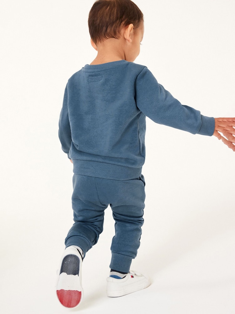 Blue Plain Jersey Sweatshirt and Joggers Set (3mths-7yrs) - Image 2 of 8