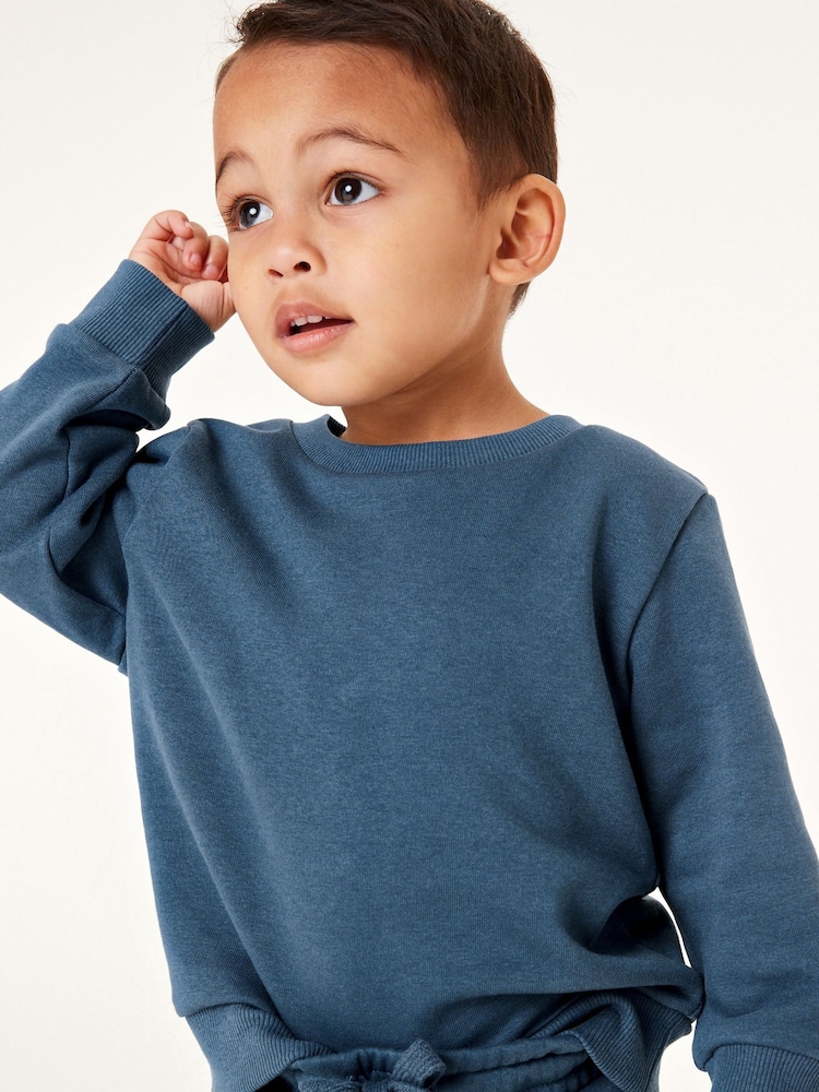 Blau - Set mit Jersey-Sweatshirt und Jogginghose, Uni (3 Monate bis 7 Jahre) - Image 3 of 8