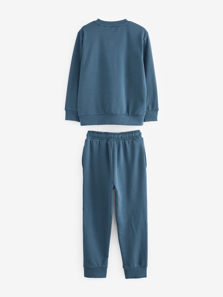 Blau - Set mit Jersey-Sweatshirt und Jogginghose, Uni (3 Monate bis 7 Jahre) - Image 6 of 8
