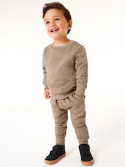 Stone Plain Jersey Sweatshirt and Joggers Set (3mths-7yrs) - Image 1 of 7