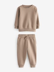 Stone Plain Jersey Sweatshirt and Joggers Set (3mths-7yrs) - Image 5 of 7