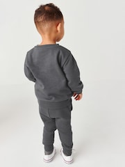 Grey Charcoal Plain Jersey Sweatshirt and Joggers Set (3mths-7yrs) - Image 2 of 7