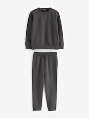 Grey Charcoal Plain Jersey Sweatshirt and Joggers Set (3mths-7yrs) - Image 6 of 7