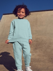 Blue Mineral Plain Jersey Sweatshirt and Joggers Set (3mths-7yrs) - Image 1 of 5