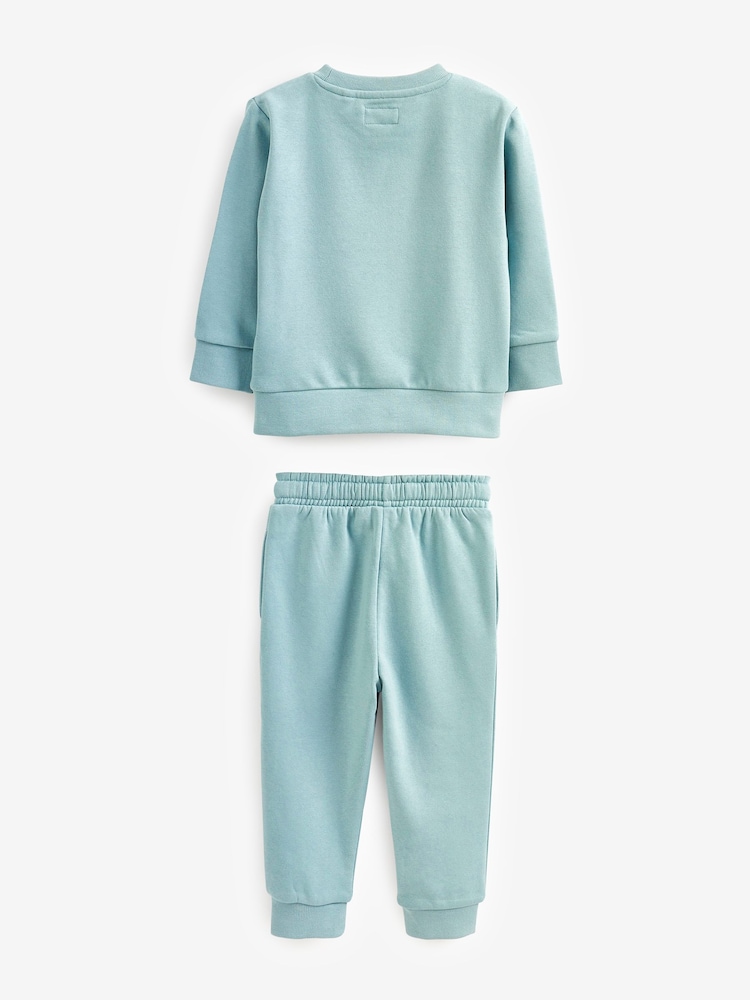 Blue Mineral Plain Jersey Sweatshirt and Joggers Set (3mths-7yrs) - Image 5 of 5 Blue Mineral Plain Jersey Sweatshirt and Joggers Set (3mths-7yrs) - Image 5 of 5