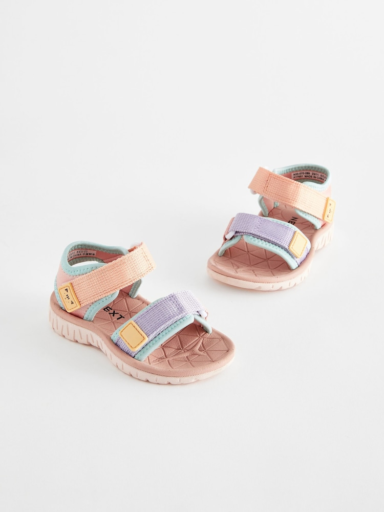 Multi Pastel Trekker Sandals With Touch Fastening - Image 1 of 6