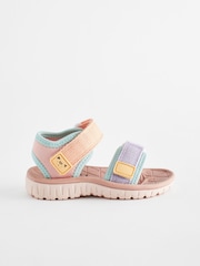 Multi Pastel Trekker Sandals With Touch Fastening - Image 2 of 6