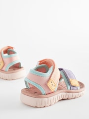 Multi Pastel Trekker Sandals With Touch Fastening - Image 3 of 6