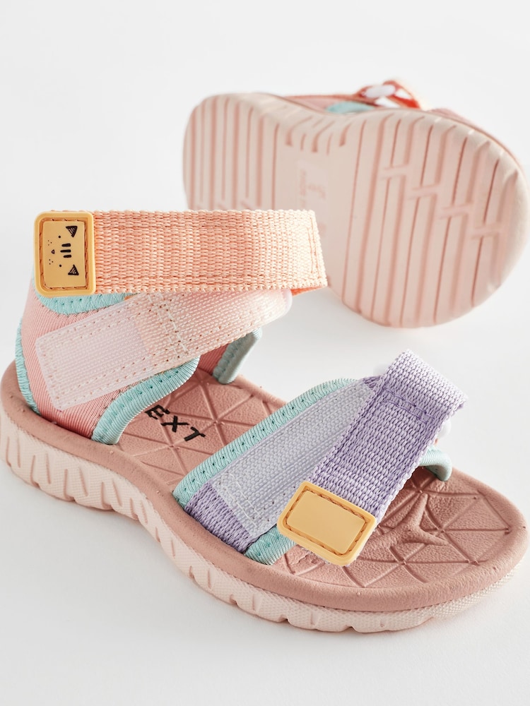 Multi Pastel Trekker Sandals With Touch Fastening - Image 6 of 6