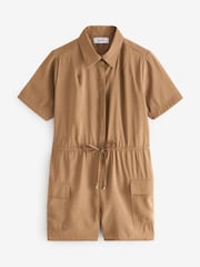 Neutrale Farbe - Utility-Cargo-Overall mit Bindegürtel - Bild 7 von 8